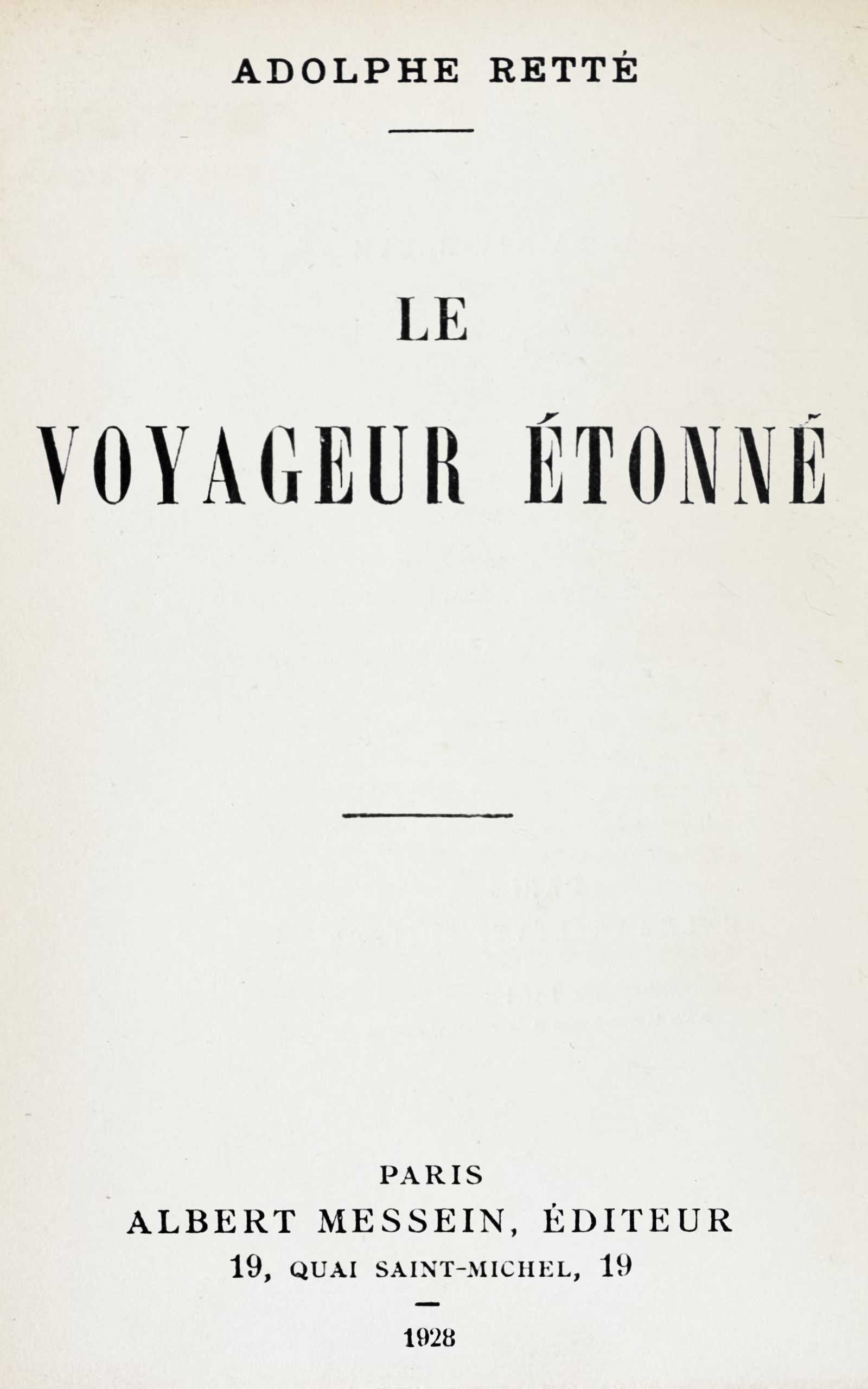 Le voyageur étonné