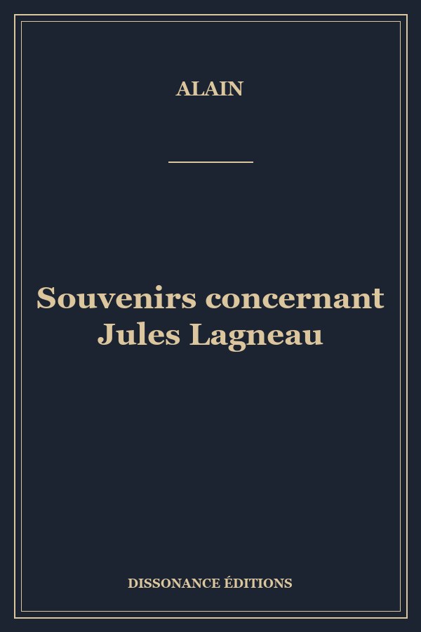Souvenirs concernant Jules Lagneau