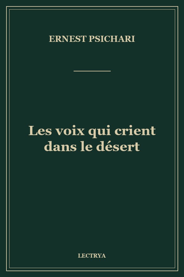 Les voix qui crient dans le désert