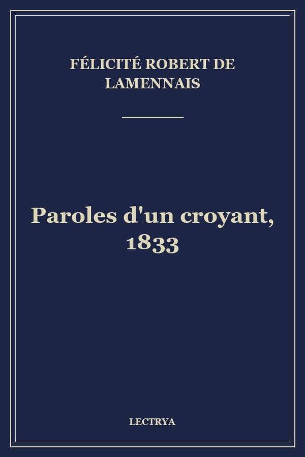 Paroles d'un croyant, 1833
