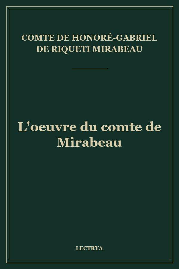L'oeuvre du comte de Mirabeau
