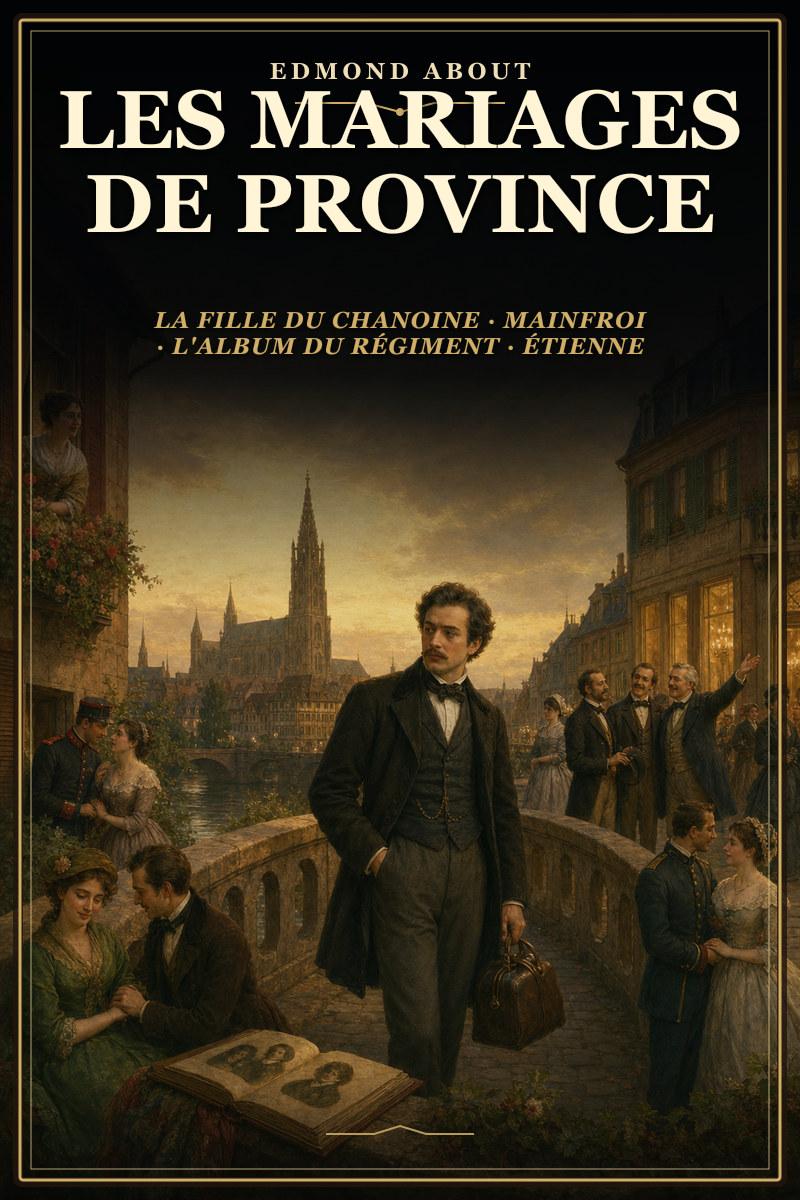 Les mariages de province / La fille du chanoine, Mainfroi, L'album du régiment, Étienne.