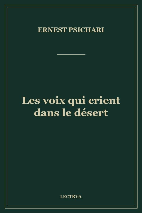 Les voix qui crient dans le désert