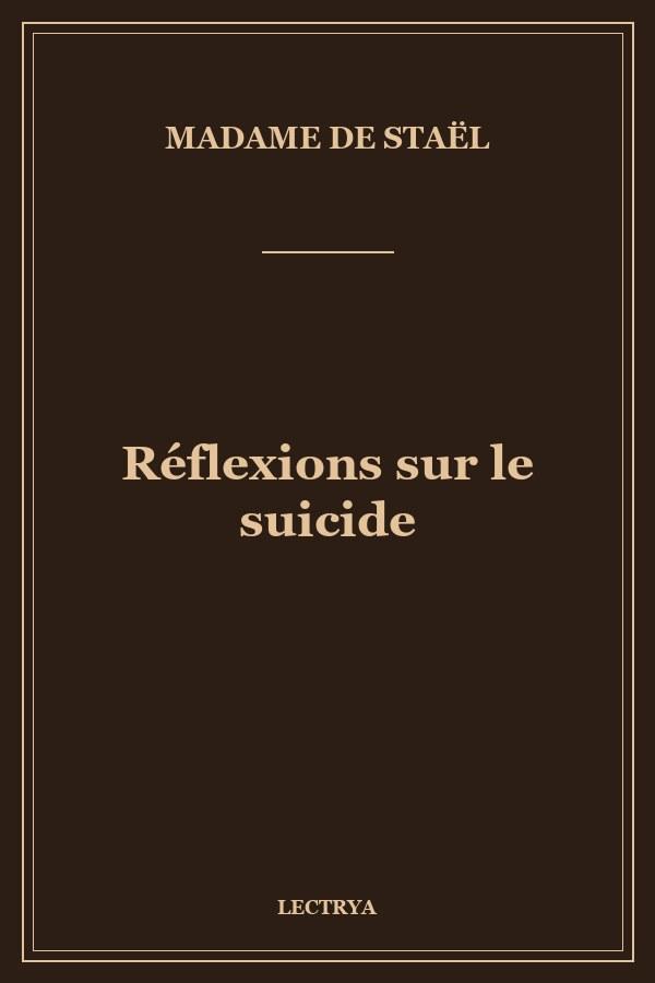 Réflexions sur le suicide