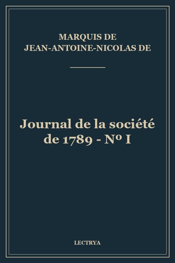 Journal de la société de 1789 - Nº I